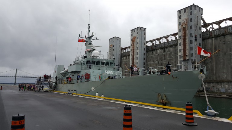 Residents and visitors enjoy a tour of HMCS Goose Bay over the weekend
