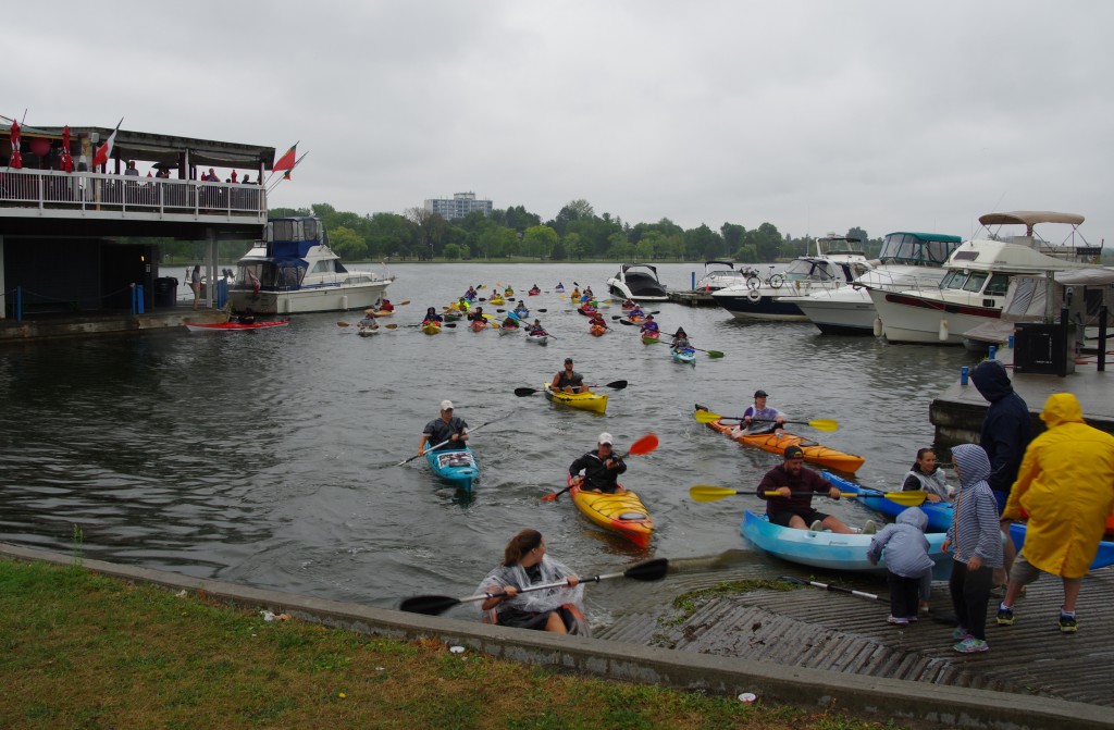 Photo Credit: Chris McGahey - Kayaking for Cancer members arriving at Dow's Lake after eight day journey