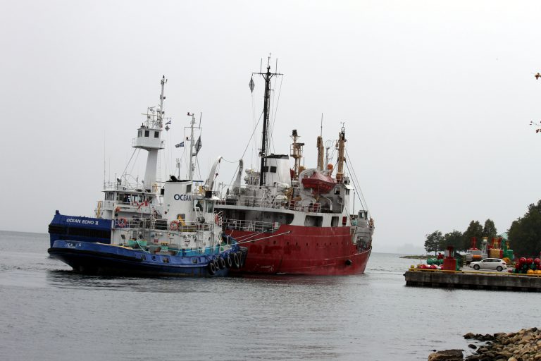 CCGS Tracy floats on