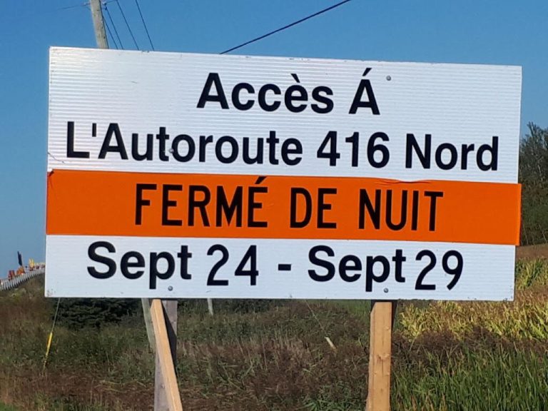416 overnight closures
