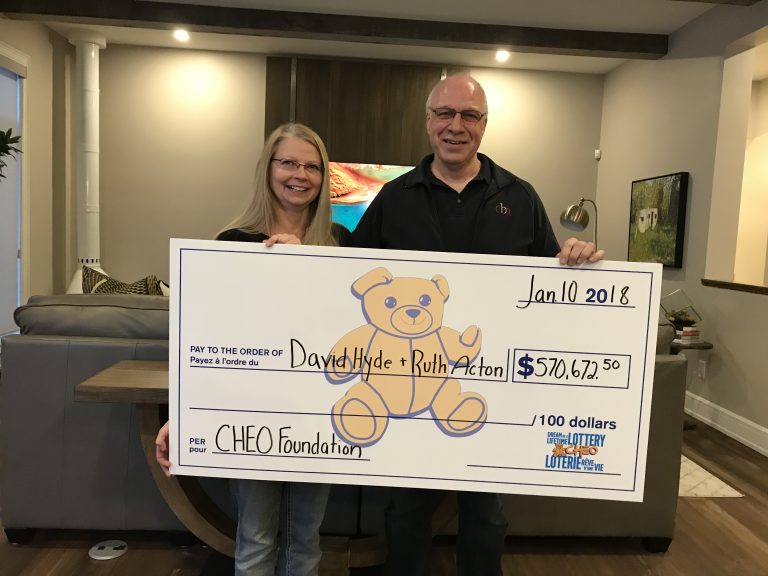 North Grenville Couple wins half a million with CHEO lottery