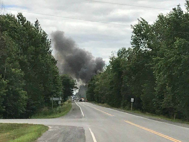 Fire closes part of County Road 43