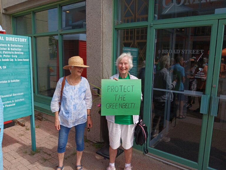 Local Ontario Greens, supporters, talk Greenbelt scandal at protest rally